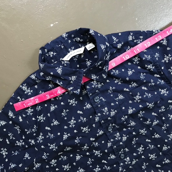 Janie and Jack Button Down Navy Floral Size 10 - Picture 5 of 9